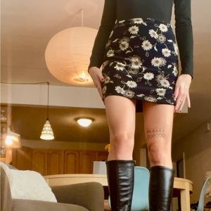 vintage 90s express tricot skirt - size XS - daisy whimsygoth floral mini skirt